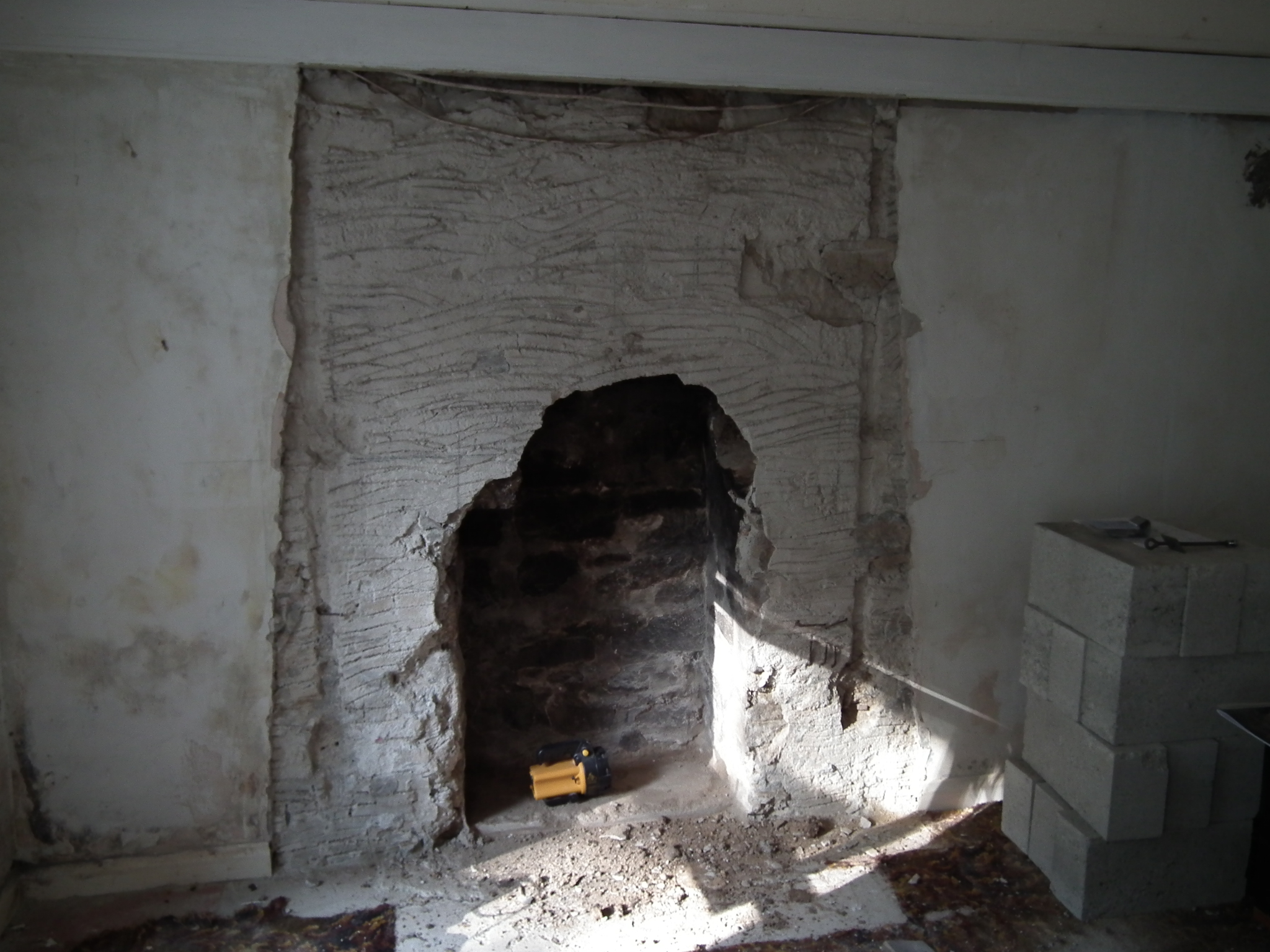Old fireplace removed